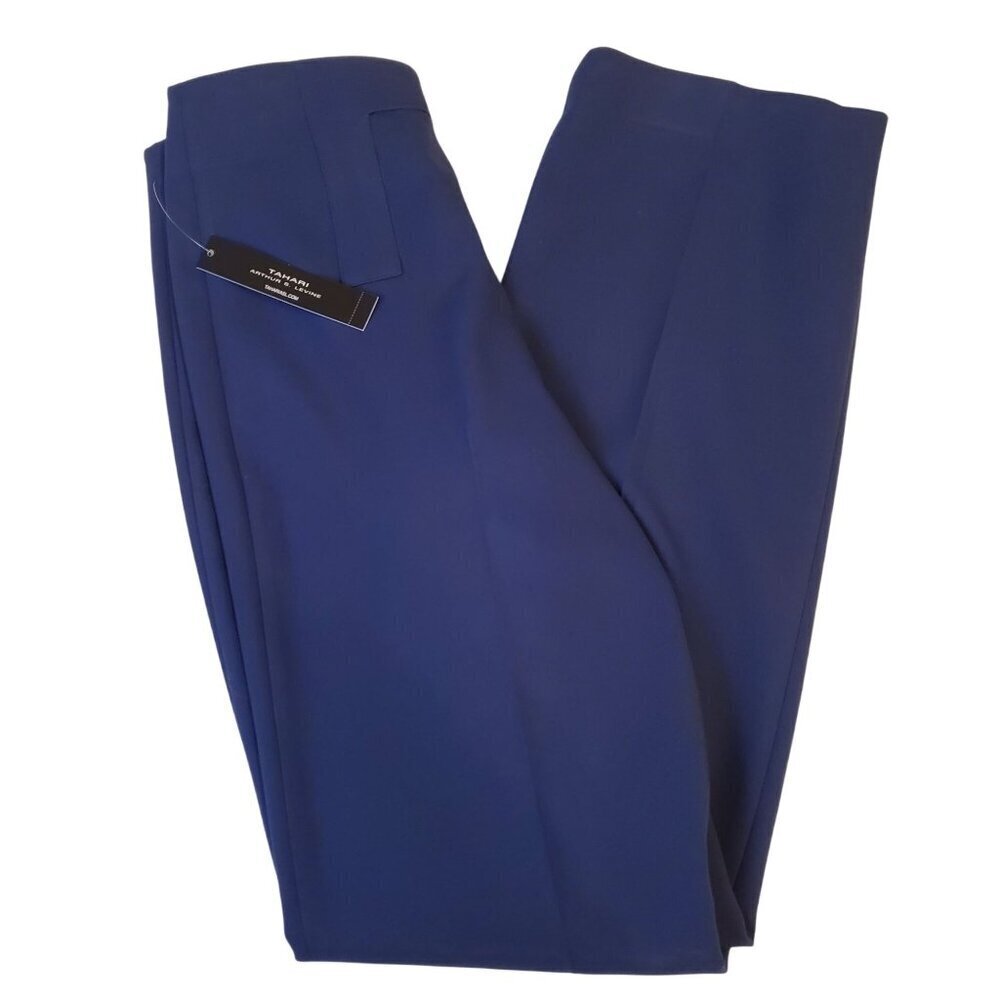Tahari Arthur S Levine Navy Dress Pants Womens Size 2 Straight Leg Caree